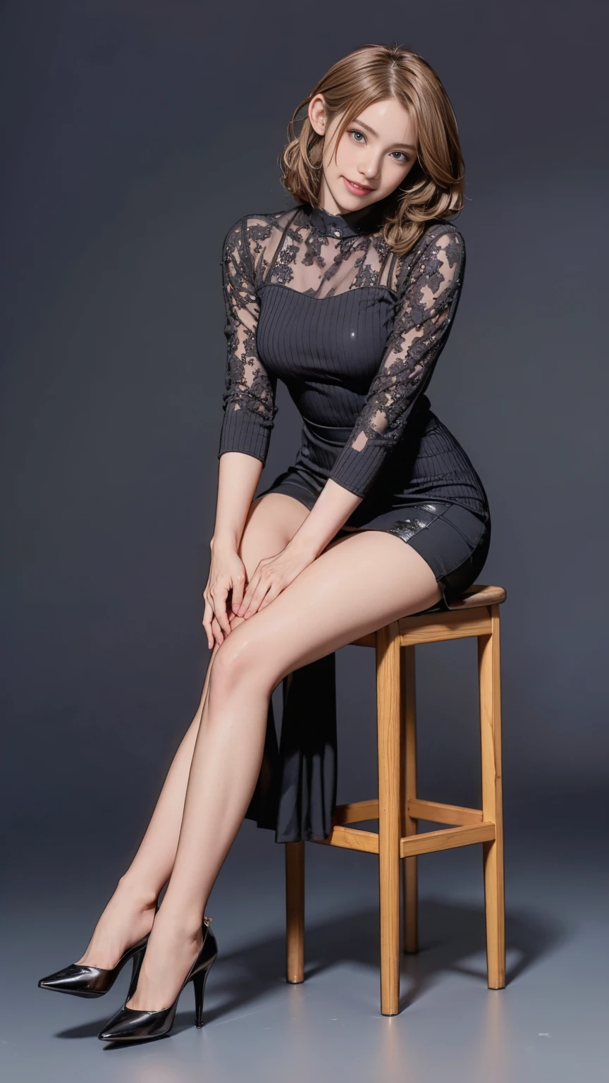 masterpiece, best quality, high resolution, hdr,  (full body visible on picture), Slim, sexy, cute face, professional photography, imagen ultra realista, ultra detallado, mejor calidad, inocente, delgada, (full body of a 22 year old girl), ((Emma Watson)), cabello rubio lacio, (rasgos finos), (Beautiful Girl's Face), (piel blanca), tube top blanco, abdomen desnudo, senos medianos, minifalda negra hasta el muslo, (mostrando bragas blancas), piernas largas, (mostrando muslos), 8 cm platform high heel shoes, (de piernas abiertas), sexy, sexy, lujuria, ( mostrando piernas), (toma de lado y cuerpo completo), (mostrar tacones negros y piernas). 