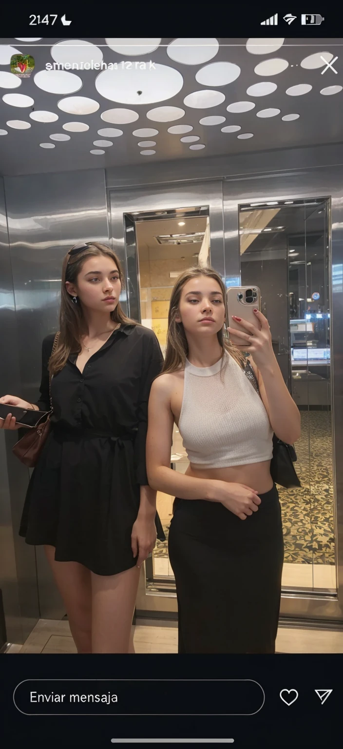 I want you to take off the tops of the two girls in the image.