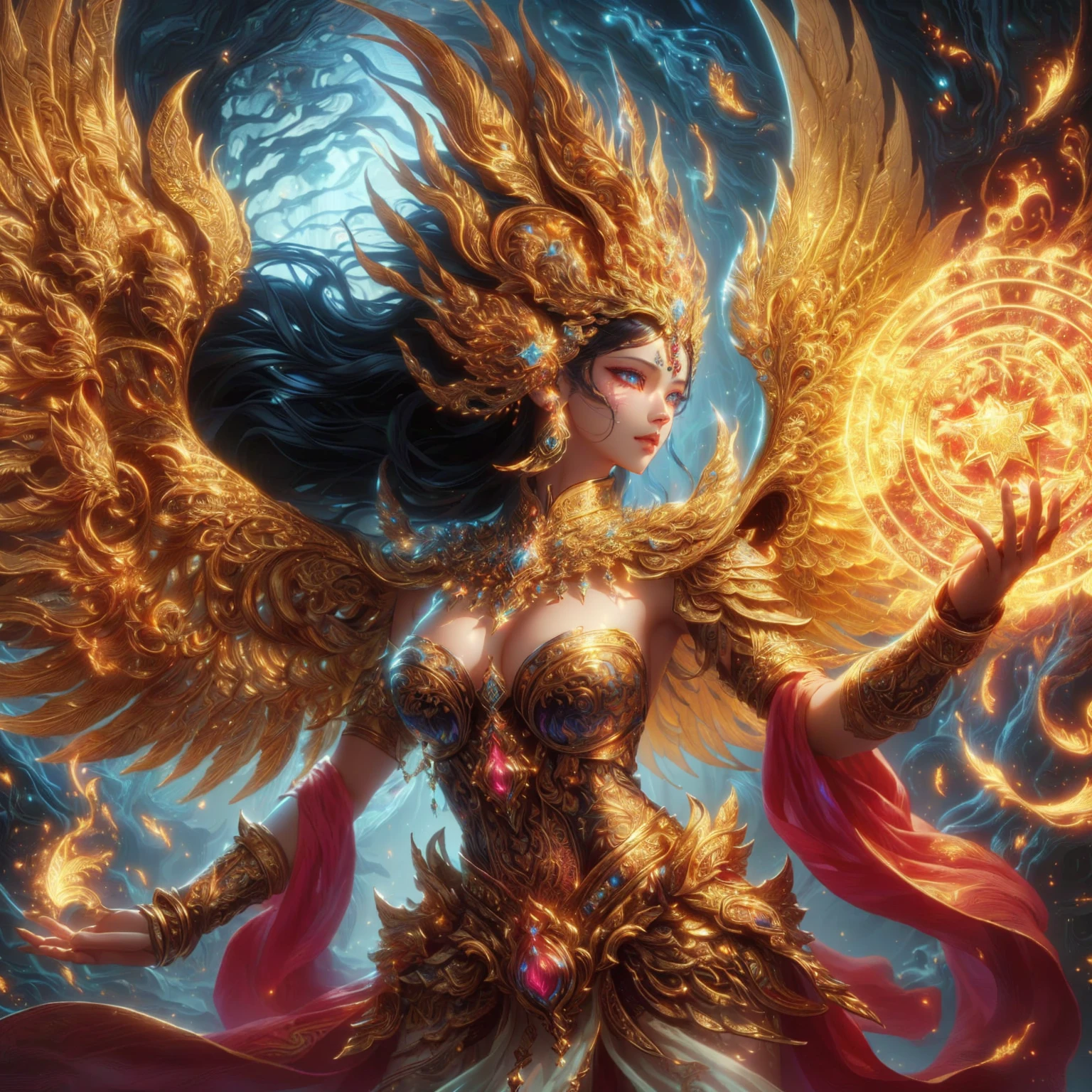 (best quality,4k,8k,highres,masterpiece:1.2),ultra-detailed,(realistic,photorealistic,photo-realistic:1.37),steel-sculpting girl,welding,colorful lights,fractal art,full-body,sweat,from below,sparkling lights,hardworking,creativity,dedication,toiling,sweat and tears,welding mask,focused expression,precision,artistic vision,beautiful designs,elegant posture,strength in hands,blazing heat,glistening skin,shining face,effort,passion,craftsmanship,expertise,infinite possibilities,radiant energy,vibrant colors,sculpture in progress,art studio,artistic intensity,mastery of metal,artistic expression,reflective surfaces,flawless execution
