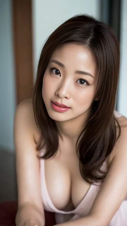 1 Female,(View your viewers),((Nude)),front view, sweat, tears, blush, ((POV)), Beautiful breasts, Realistic skin texture, Beauty, Balanced body, sexy, Alluring, to close range, Age 35, Aya  Ueto,