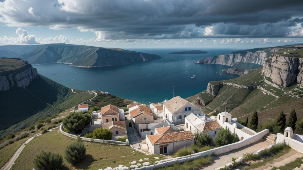 Landscape of Greece, just raining
