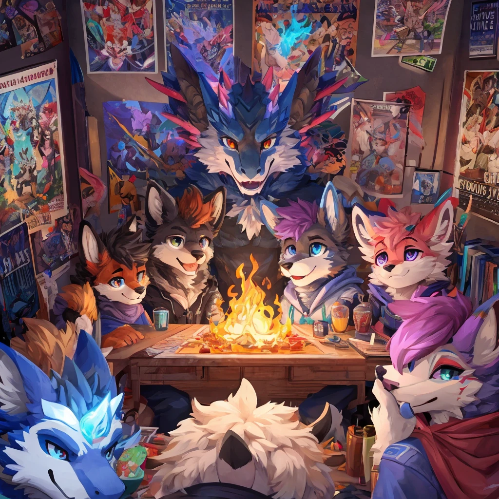 by Fishcracks, poster with a group of gootraxians all together, fursona art, furry art!!!, kaiju paradise fan art, very very beautiful furry art, furry fandom, fursona!!!!, furry art, professional furry drawing, gootraxians, pov furry art, furry digital art, furry furaffinity, furaffinity commission, stuck