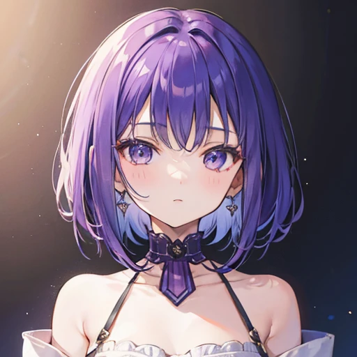 (Masterpiece, Best quality, Ultra-detailed, Best shadow), (Detailed background,Dark fantasy), (Beautiful detailed face), (Off-the-shoulder attire), Colorful, Hyper-detailing,White color hair,daggers,scowling,frenzied,big laughter,Medieval Street, 1 girl, Solo,whaite hair, sharpy face,short detailed hair,Purple eyes, Bare neck,little breast