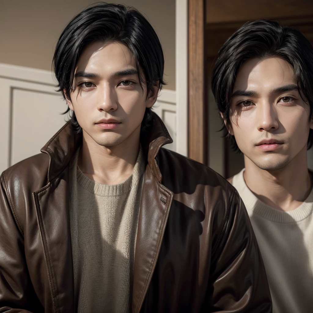 black hair man, Brown eyes, emperor clothes