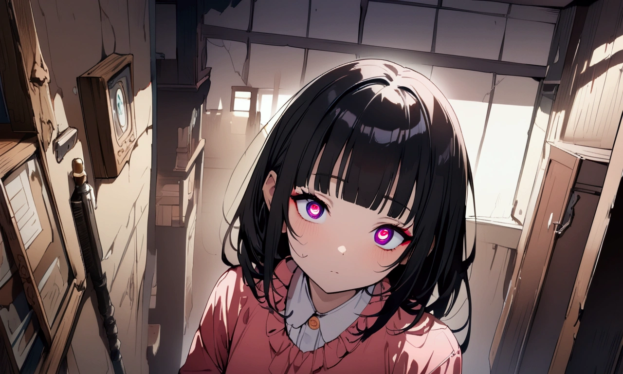 face down、Lewd Eyes、Scornful Eyes、front、super fine illustration,(((beautiful fine hair))),(((beautiful fine face))),(((beautiful fine background))),2人のgirl、Bobcut、Black Hair、Blunt Bangs、PC in the room、Horizontal composition、Step Piece、Highest quality、Best illustration、Super detailed、girl、Pink Rose Long Hair、Black Shirt、Pleated skirt、Side braided hair、crazy、standing with an eerie feeling、Ruined Background、Unusual sneakers、Eyeshadow on eyes、Unusual eye color、Eyes of Terror、Bright eyes、Cool Shot