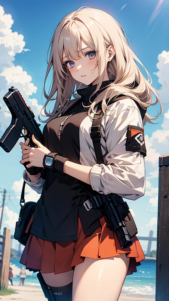 Anime girl holding a gun, from Girls&#39; Frontline, Fine details. Girls&#39; Frontline, From Arknights, Girls&#39; Frontline style, Cyberpunk Anime Girl mech, Girls&#39; Frontline cg, m4 sopmod ii Girls&#39; Frontline, Mechanized Soldier Girl, Girls&#39; Frontline universe, Wearing technical clothing and armour, female Cyberpunk Anime Girl, Cyberpunk Anime Girl
