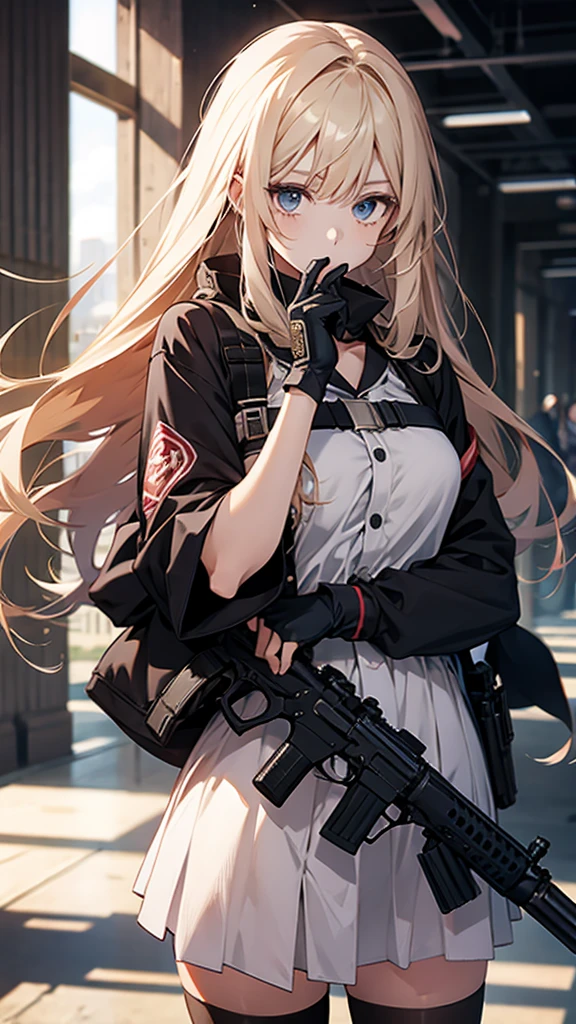 Anime girl holding a gun, from Girls&#39; Frontline, Fine details. Girls&#39; Frontline, From Arknights, Girls&#39; Frontline style, Cyberpunk Anime Girl mech, Girls&#39; Frontline cg, m4 sopmod ii Girls&#39; Frontline, Mechanized Soldier Girl, Girls&#39; Frontline universe, Wearing technical clothing and armour, female Cyberpunk Anime Girl, Cyberpunk Anime Girl