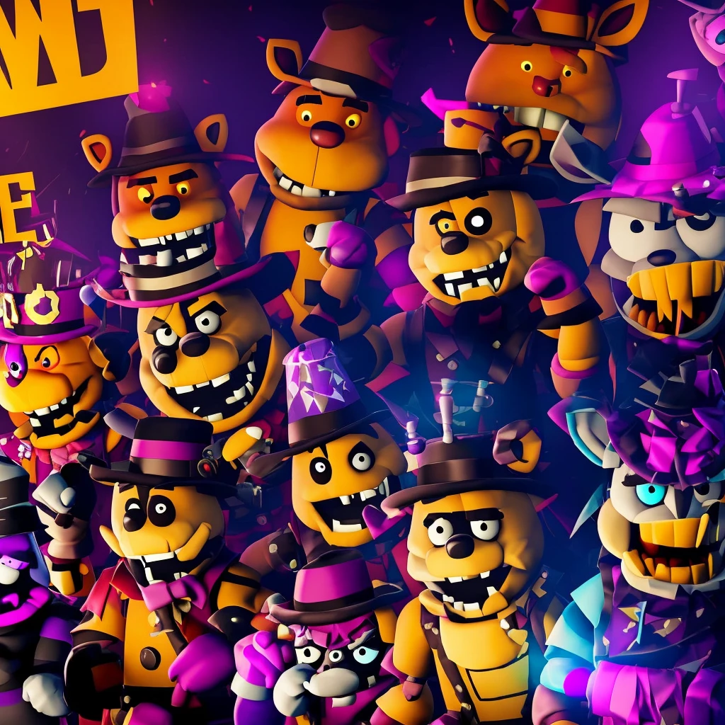 a banner inspired by the five night's at freddys games,outlast y resident evil 7