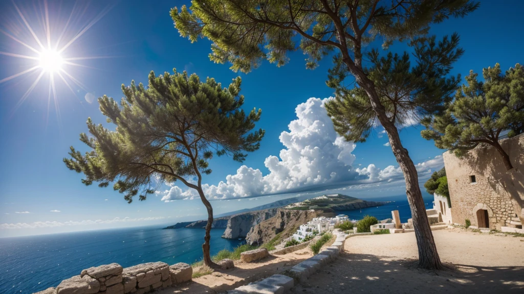 greece mediterranean climate showing the sun in an open sky