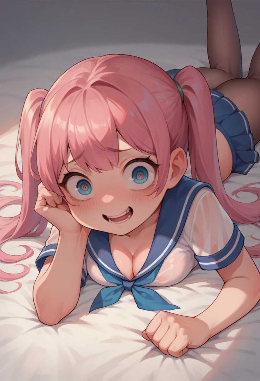 (best quality, masterpiece:1.2), ultra detailed, extremely detailed eyes and face, natural skin texture, detailed skin, natural lighting,
 chibi, 1 girl, 12-years-old,
 BREAK (orgasm face, closed eyes, aroused, open mouth, gasp, blush cheeks, saliva trail:1.2),
 BREAK (vaginal penis), (a man), hetero, (lying on back:1.4), (lady spread legs:1.3), (intense Sex:1.4), (cum out:1.2),
 bedroom, bed, from above,