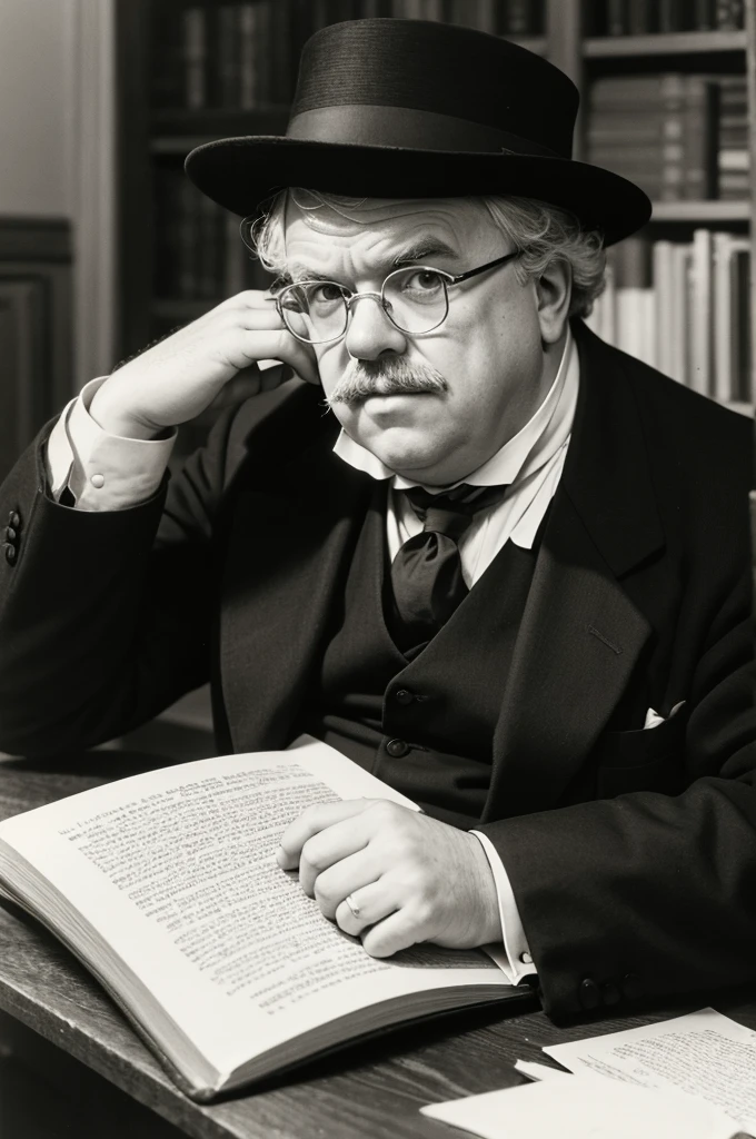A portrait of the English writer G. K. Chesterton 