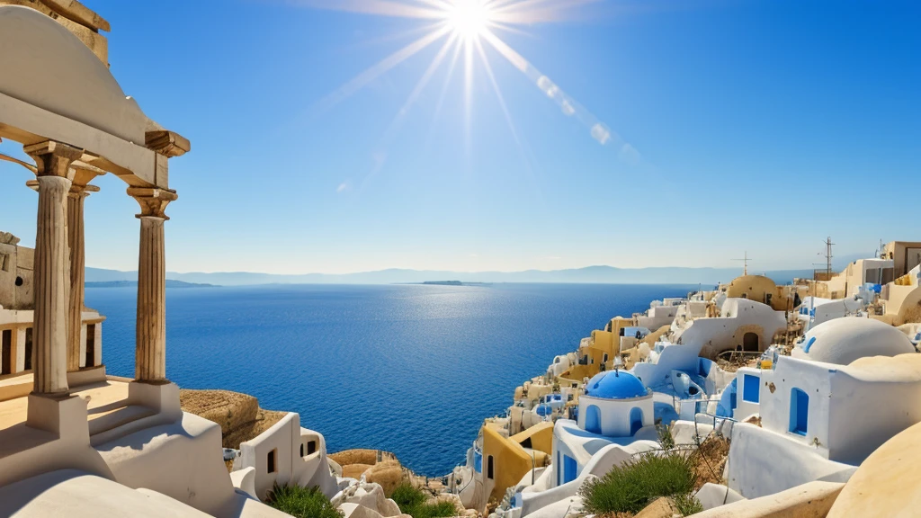 greece mediterranean climate showing the sun in an open sky