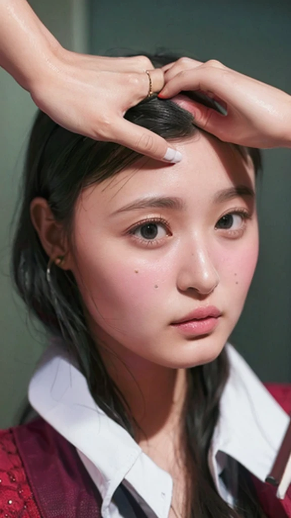 ((Extremely precise and accurate anatomy:1.0)), (photo realistic:1.4), (Hyper realistic:1.4), (Highest qualityの現実的な肌の質感:1.4), (Improvement of quality:1.4), (Enhances the beauty of skin texture:1.1), Clean and glowing skin, One girl, woman, masterpiece, Highest quality, Highest quality, (Volumetric lighting), Very detailed CG unity 8k wallpaper, Concentrated, 8k wallpaper, Very detailed, Ultra-realistic, Realistic, Sharp focus, Absurd, (High resolution:1.2), (High Contrast), photograph, Detailed and complex, Instagram, Very detailed, Digital Painting, Art Station, Concept Art, Smooth, Sharp focus, Looking at the audience, Tank top.