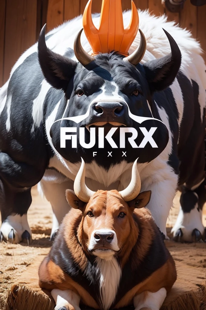 Create a logo with the word FURIAX , WITH A VERY BIG OX