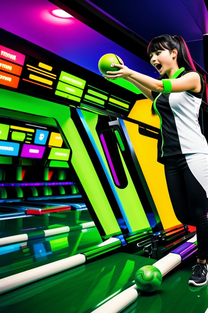Team Name and logo for the theme Data Privacy bowling and sing along with neon green as the color