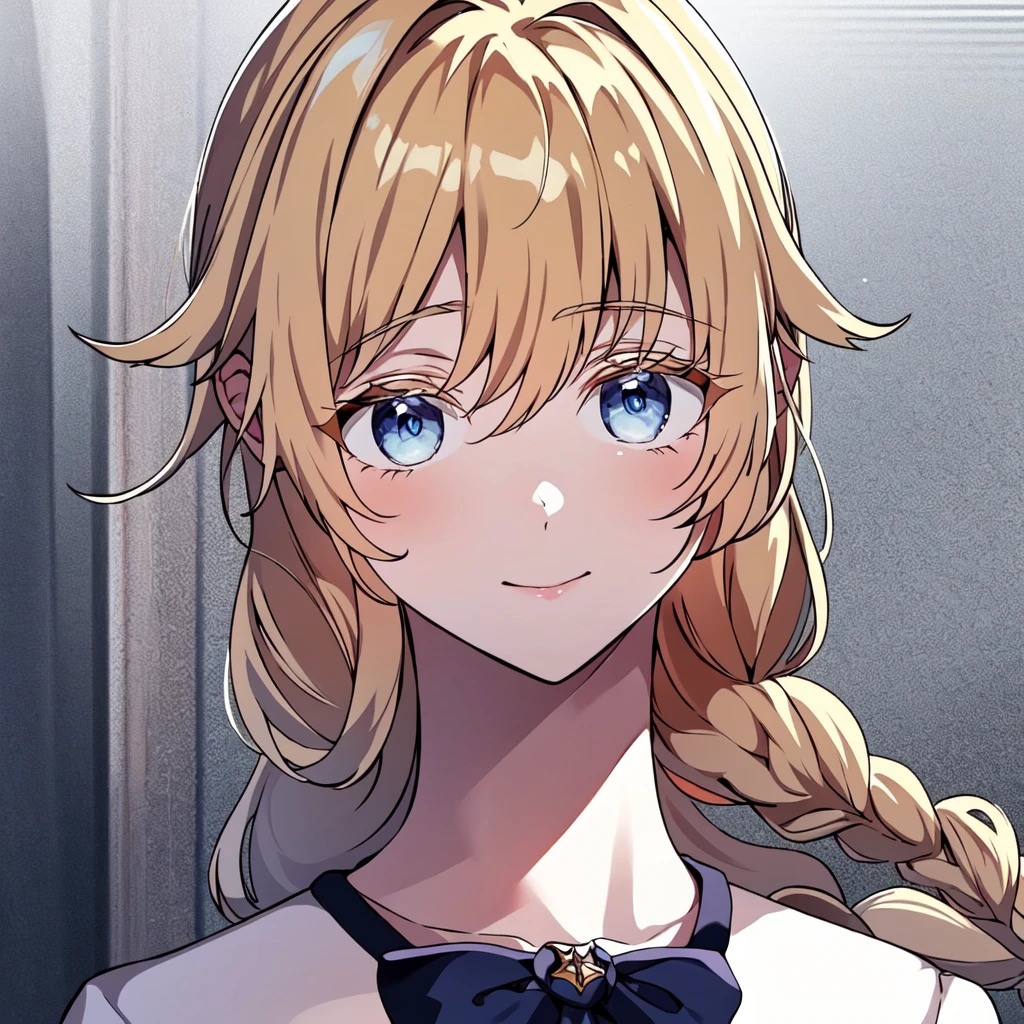 One girl, Blonde, blue eyes, Blondeのまつげ, Colored eyelashes, Side braid,