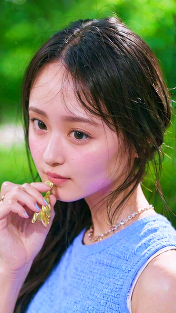 ((Extremely precise and accurate anatomy:1.0)), (photo realistic:1.4), (Hyper realistic:1.4), (Highest qualityの現実的な肌の質感:1.4), (Improvement of quality:1.4), (Enhances the beauty of skin texture:1.1), Clean and glowing skin, One girl, woman, masterpiece, Highest quality, Highest quality, (Volumetric lighting),(Film Grain:1.1),Very detailed CG unity 8k壁紙, Concentrated, Very detailed, Ultra-realistic, Realistic, Sharp focus, Absurd, (High resolution:1.2), (High Contrast), photograph, Detailed and complex, (((Trending on Instagram:1.38))), Very detailed, Digital Painting, Art Station, Concept Art, Smooth, Sharp focus, Looking at the audience, Tank top.