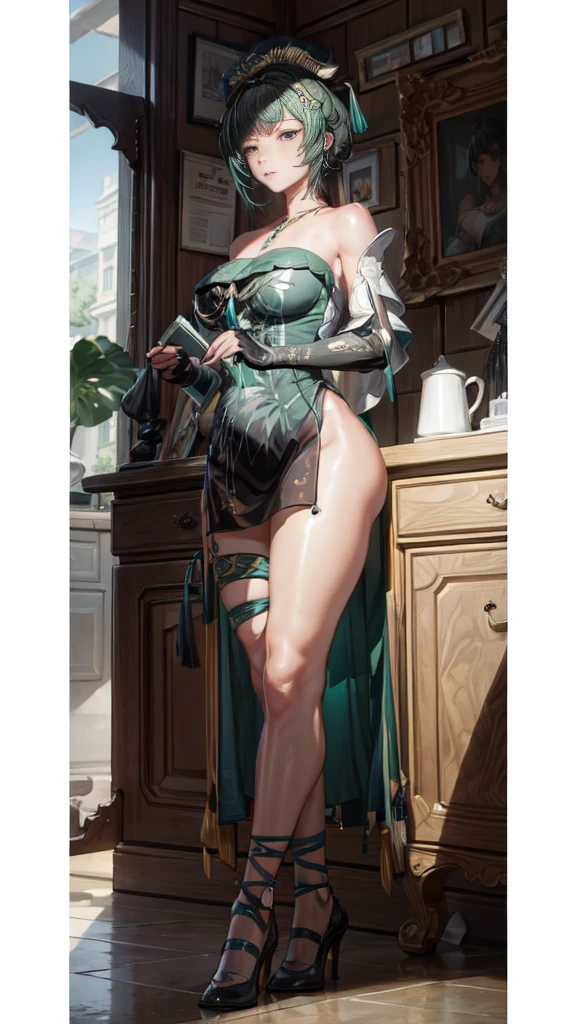 Super detailed, very detailed, masterpiece, highest quality, best quality, subsurface scattering, full body drawing, slim, sexy