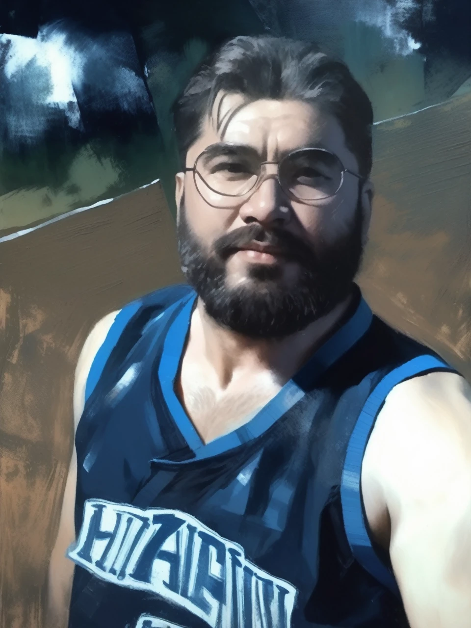 Abstract artistic background. Vintage illustration, keep same face of picture wearing a blue jiujitsu gi, white belt 1.5 +++), figures, monocromatic. Textured background. Oil on canvas. modern Art. grey, wallpaper, poster, card, mural, print, wall art --ar 1:3