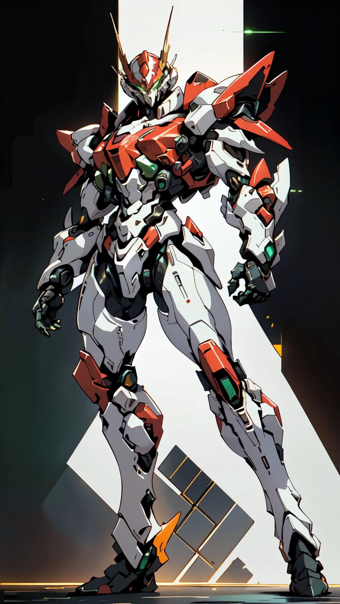 (masterpiece:1.5, best quality:1.5, extremely delicate:1.5, foreshortening:1.5, dynamic angle:1.5), a man wearing a full-face helmet, a fantasy-style biotech armored combat suit, green eyes, (a composite layered chest armor), fully enclosed shoulder guards, matching arm and leg guards, belt of Neon circuit, (the color scheme is primarily white with red green accents), the design balances heavy with agility, a high-tech bio-mecha armor, (Armor Concept Inspired by neon Cyberpunk, stand on the top of a skyscraper in a futuristic sci-fi city), this character embodies a finely crafted fantasy-surreal style armored hero in anime style, exquisite and mature manga art style, (element, plasma, energy, the armor glows), ((male:1.5)), metallic, high definition, highres, ultra-detailed, ultra-fine painting, professional, perfect body proportions, golden ratio, anatomically correct, symmetrical face, extremely detailed eyes and face, high quality eyes, creativity, RAW photo, UHD, 32k, Natural light, cinematic lighting, masterpiece-anatomy-perfect
