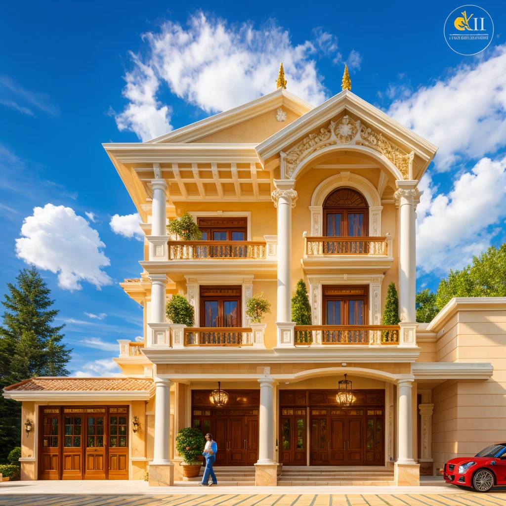 Neoclassical villa design, (Masterpiece: 1.2, Best Quality), Realism, (Real Image, Intricate Detail, Depth of Field)