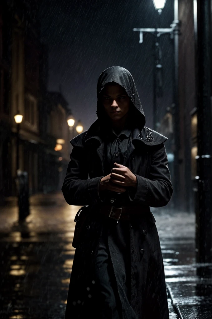 civil war clothes, (Threatening atmosphere) (dark shadows and dramatic lighting) (hight contrast:1.1) (gritty texture) (intense and suspenseful:1.1) (full of action) (dynamic composition) (cinematic vibe) (Shallow depth of field) (dramatic bokeh) (film noir style) (dark, moody color palette) (captivating and mysterious) (night setting) (Urban setting) (rain-soaked streets) (Tense and suspenseful atmosphere:1.1) (impacto emocional) (intense narrative) (provocative and thought-provoking) (impressive and impactful) (work of art:1.2), (high resolution:4K), (realisitic:1.37), (proffesional)