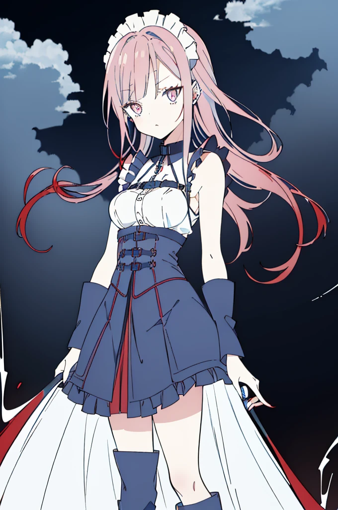 ((split-color hair , red hair , light blue hair)),((sharp focus)),((split-color hair , red hair , light blue hair)),[(cathedral background:1.4)::5],original,(illustration:1.1),(best quality),(masterpiece:1.1),(extremely detailed CG unity 8k wallpaper:1.1), (colorful:0.9),(mid shot:0.95),(full body:1.5),Dynamic angle,(solo:1.2), (girl),((adult)), (detailed beautiful eyes:1.15), (beautiful face:1.15), (glowing red eyes:1.25////),((medium hair)),((split-color hair , red hair , light blue hair)),(high twintails),(chignon),(+perfect hand+:1.21),(Draw an illustration of a gothic girl),(Religious),(slender),(is wearing boots on her feet),((is wearing white maid clothes)),(furious), Lace Off-shoulder lolita fashion,beautiful slender woman,high twintails,full body,mini skirt,((split-color hair , red hair , light blue hair)),((black long boots)),((mini skirt)),((adult)),((dynamic angle)),((split-color hair , red hair , light blue hair)),((split-color hair , red hair , light blue hair)),((black long boots)),((black long boots)),((split-color hair , red hair , light blue hair)),((split-color hair , red hair , light blue hair)),