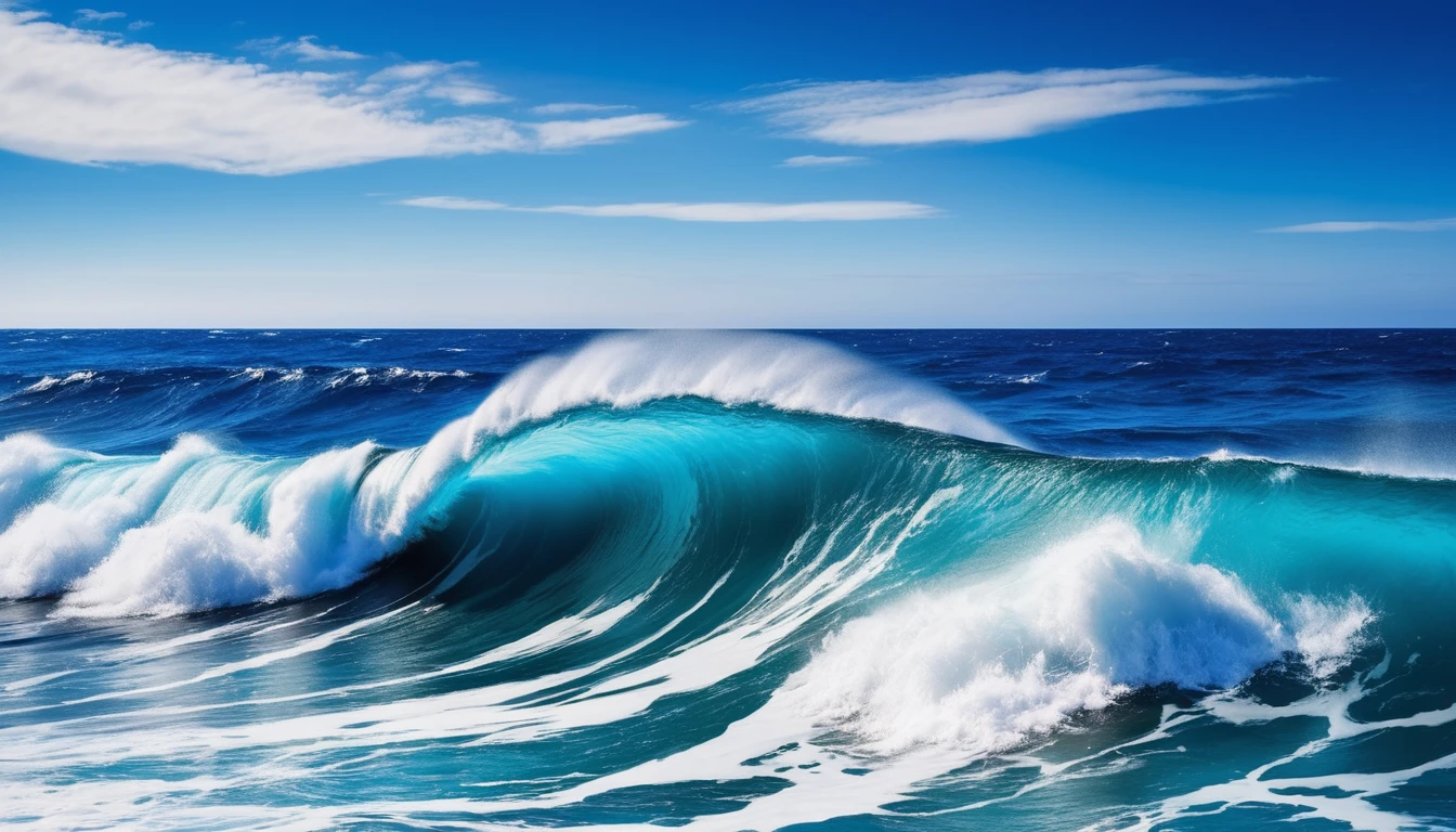 arafed view of a blue ocean with blue waves crashing, chaotic sea setting, breathtaking composition, beautiful sea landscapes, stunning ocean, magnificent background, beautiful background, beautiful dreamy breathtaking, beautiful blue ocean