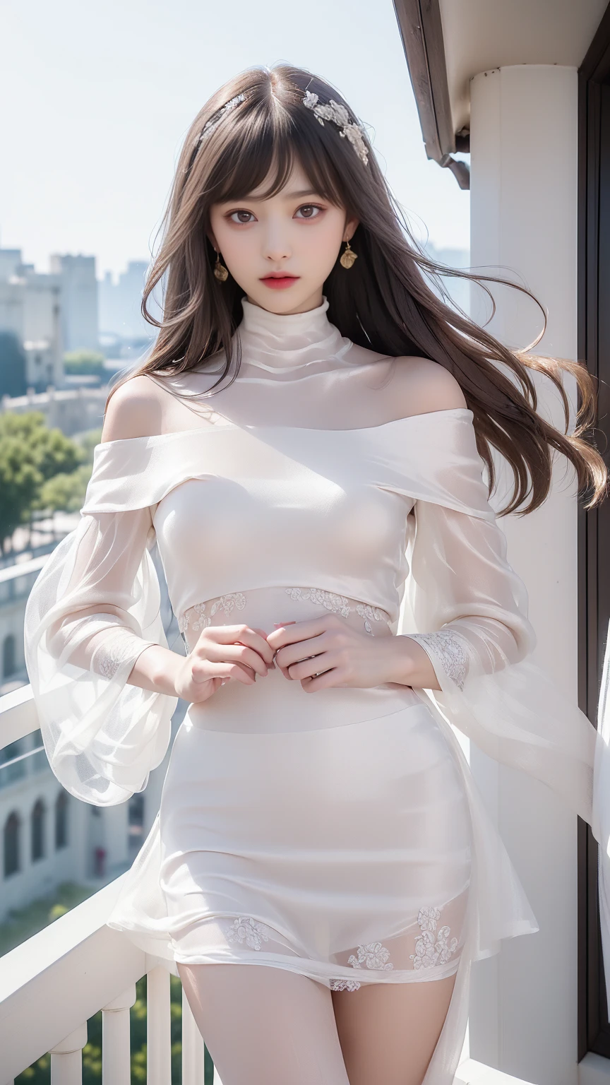 ((Woman Standing On Balcony Of Old Castle))、Highest quality works、actual work、Ultra Premium Graphics、8K HD CG Works、High quality graphics、High-definition CG works、10x pixels、Ultra-fine detail:1. 1、High technical level:1.1 PhotoGenuine、Natural light:1. 5、Light effects(Virtual Light effects:1.8)、((Straight Van、Princess Van))、((Very heavy、Volume Bang:1.1)、((very long、Very heavy、Very voluminous side locks:1. 1)、Hime cut、Straight bangs、Bangs straight、(masterpiece、Highest quality:1.5)、(ultra detailed 8k cg:1.4)、(超Realistic:1.25)、(Genuine:1.1. 4)、((Golden white hair))、Thin eyebrows、High nose、Nice red lips、Rosy Cheeks、Delicate makeup face、Cute Face、Perfectly balanced face、()、Light-colored foundations enhance the clarity of your skin..。 ((An off-the-shoulder semi-transparent white floral dressy skirt fluttering in the wind))、 ((You can see her white panties)), 40k、photograph、、Highest quality、(1. Beautiful Eyes、Light Hair、White skin、Mr.. Escape.々Pause、((Mid-chest、:1.1))、Highest quality、Tabletop、Ultra-high resolution、(Genuine:1.4)、RAWphotograph、(Perfect figure)、(slim、:1.3)。 3)、slimな腹部、that's all(Girl standing on the balcony of an old castle),((バストアップphotograph)),((masterpiece:1.5、8k、Portraiture、フォトリアリスティックでVery detailedなCG、Very detailed、Particle Effects、Dynamic Effects、Written boundary depth、Cinematic Light、Lens flare、Ray Tracing、Tabletop、Realistic:1.4、Ultra-high resolution:1.2、Realistic、Realistic,((alone)、(A woman wearing a semi-transparent white turtleneck dress:1.4)、モデル風のPause:、Side bust、(Medium sized breasts)、Detailed face、Bright expression、young, Brighter, よりWhite skin、Best Looks、Ultimate beauty、White hair with shiny highlights:1.8、bright and shiny hair,、Super long, Silky straight hair、Hair swaying in the wind))(Wonderful transparent flower々Surrounded by、White Background、Great background、Thin petals fluttering down)、(The Milky Way is visible in the background)