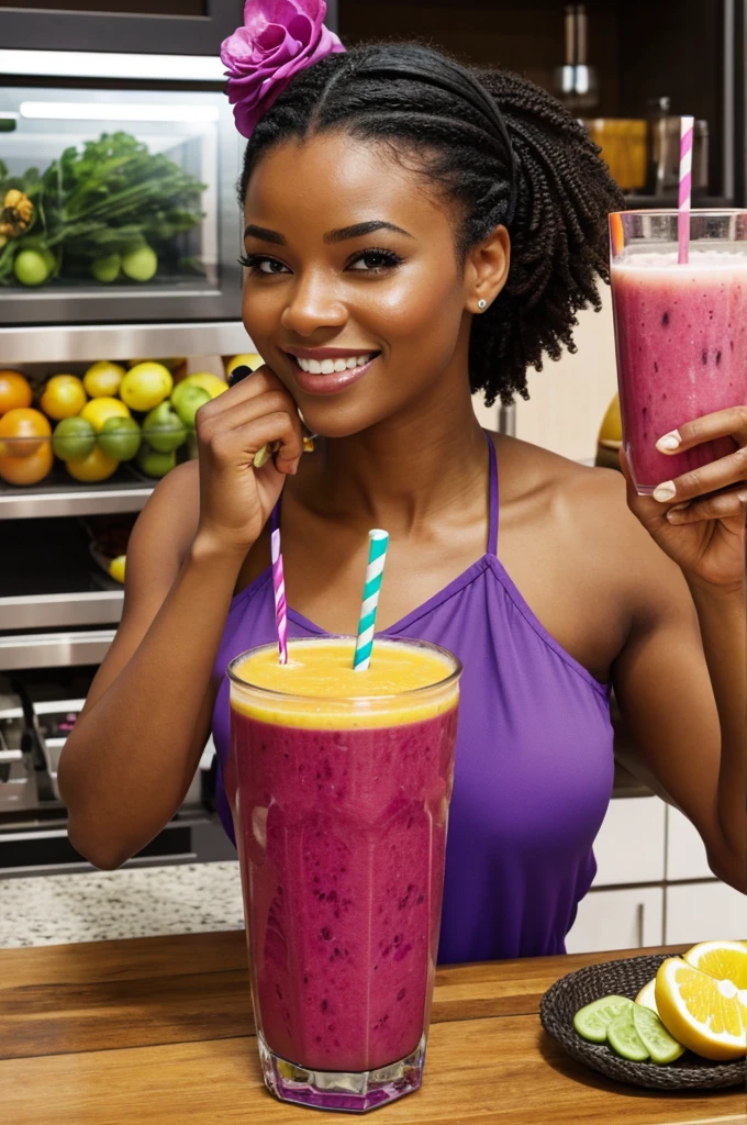 Scrapes and smoothies "lady" cheered up