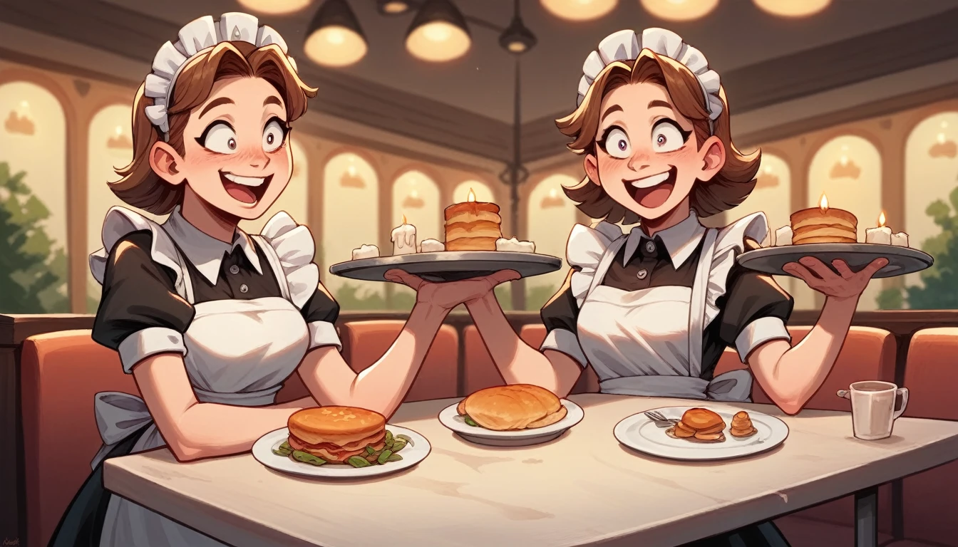 ((Woman)), ((Waitress)), ((Maid)), ((Submission)), Restaurant, Candles, ((Excited)), Peoples, Happy, HD, High Resolution, 4K