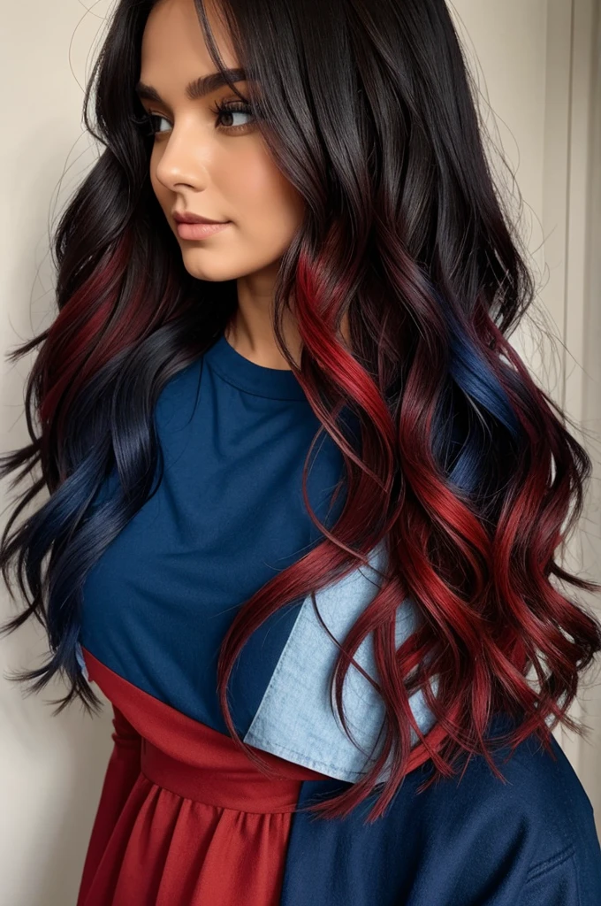 Red and dark blue mix color
