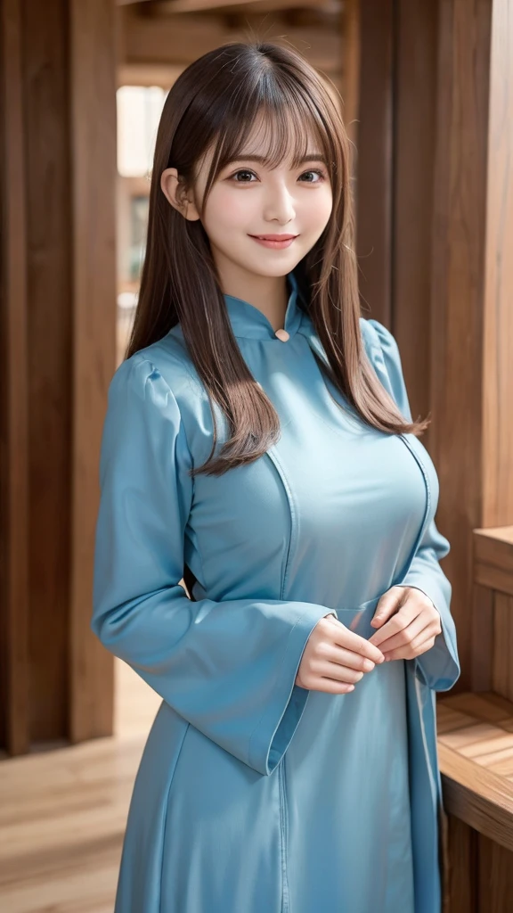 masterpiece, Hair in the eyes, Flip Hair, Inner Color, Hime cut, Large Breasts, Long pointed ears, smile, Open your mouth, Blushing, tongue, Off-screen, Close-up, Interior architecture, 