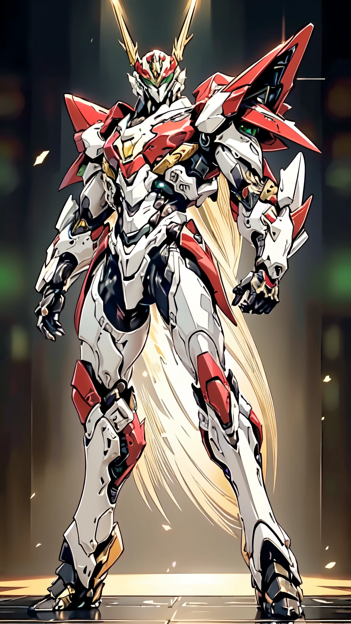 (masterpiece:1.5, best quality:1.5, extremely delicate:1.5, foreshortening:1.5, dynamic angle:1.5), a man wearing a full-face helmet, a fantasy-style biotech armored combat suit, green eyes, (a composite layered chest armor), fully enclosed shoulder guards, matching arm and leg guards, belt of Neon circuit, (the color scheme is primarily white with red green accents), the design balances heavy with agility, a high-tech bio-mecha armor, (Armor Concept Inspired by neon Cyberpunk, stand on the top of a skyscraper in a futuristic sci-fi city), this character embodies a finely crafted fantasy-surreal style armored hero in anime style, exquisite and mature manga art style, (element, plasma, energy, the armor glows), ((male:1.5)), metallic, high definition, highres, ultra-detailed, ultra-fine painting, professional, perfect body proportions, golden ratio, anatomically correct, symmetrical face, extremely detailed eyes and face, high quality eyes, creativity, RAW photo, UHD, 32k, Natural light, cinematic lighting, masterpiece-anatomy-perfect