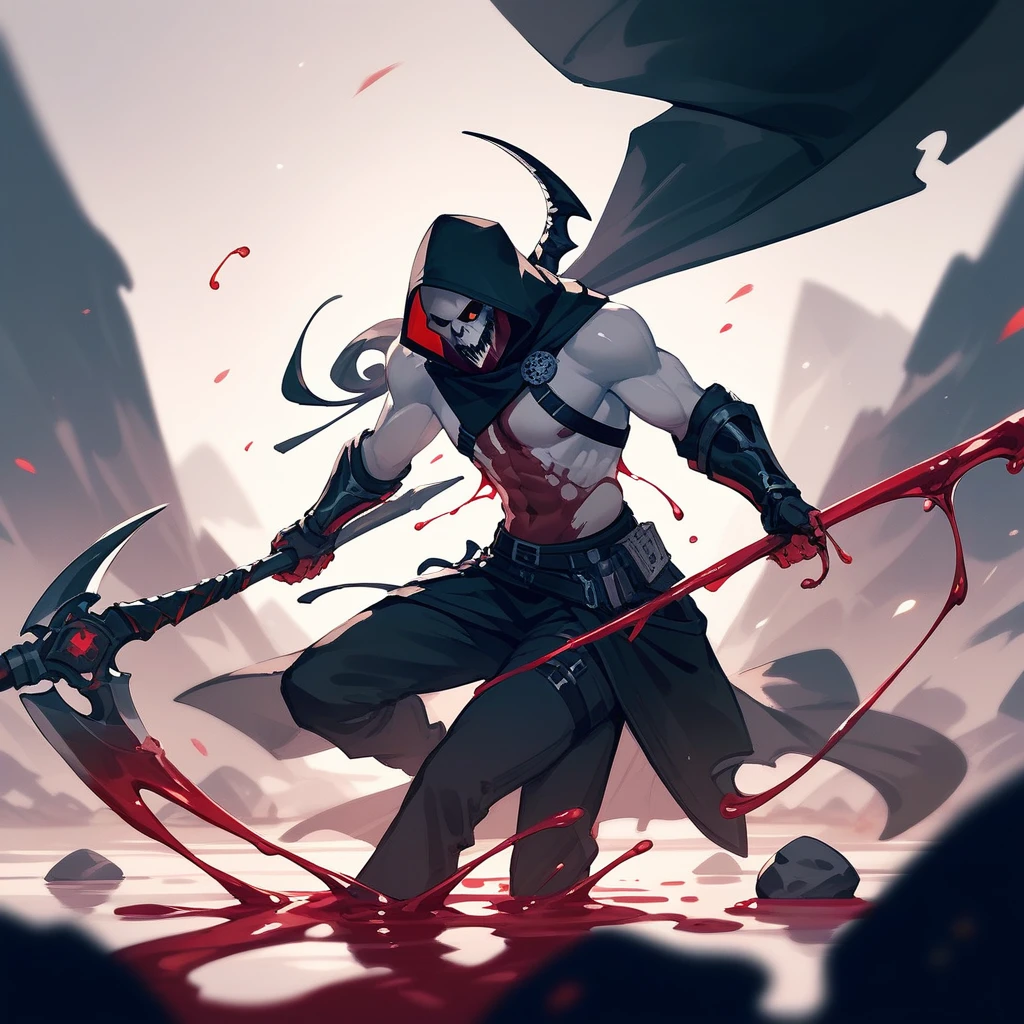 reaper cloaked in red, liquid style (score_9,score_8_up,score_7_up,score_6_up,score_5_up,score_4_up)