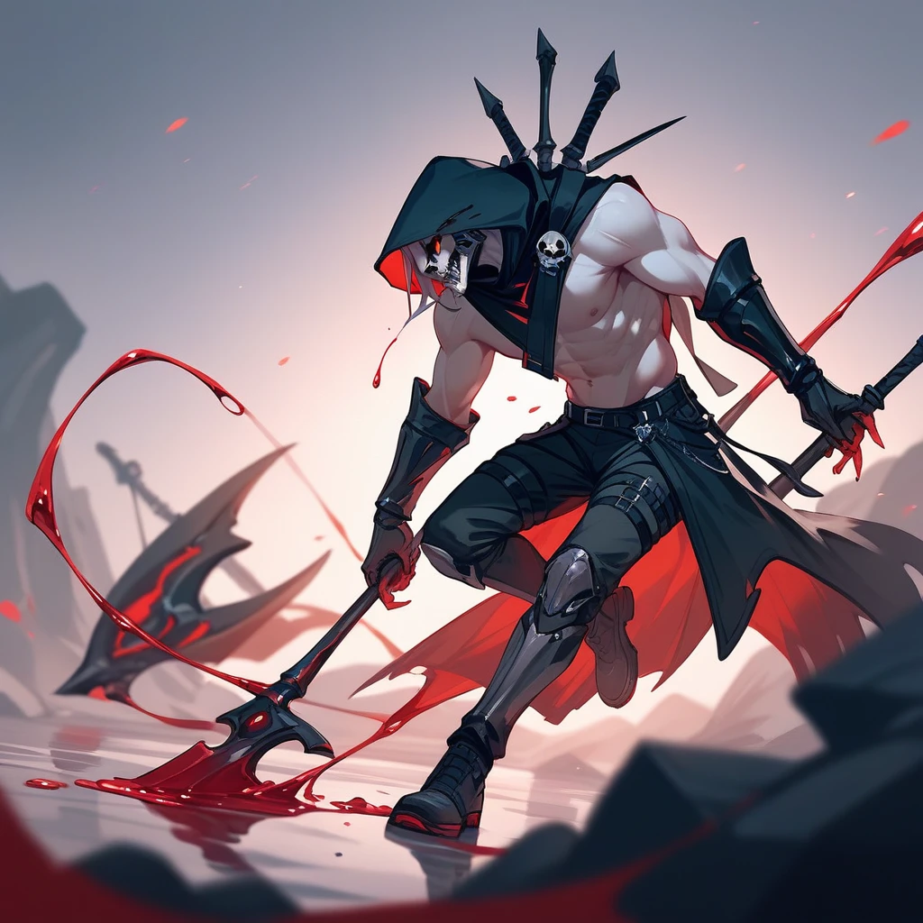 reaper cloaked in red, liquid style (score_9,score_8_up,score_7_up,score_6_up,score_5_up,score_4_up)