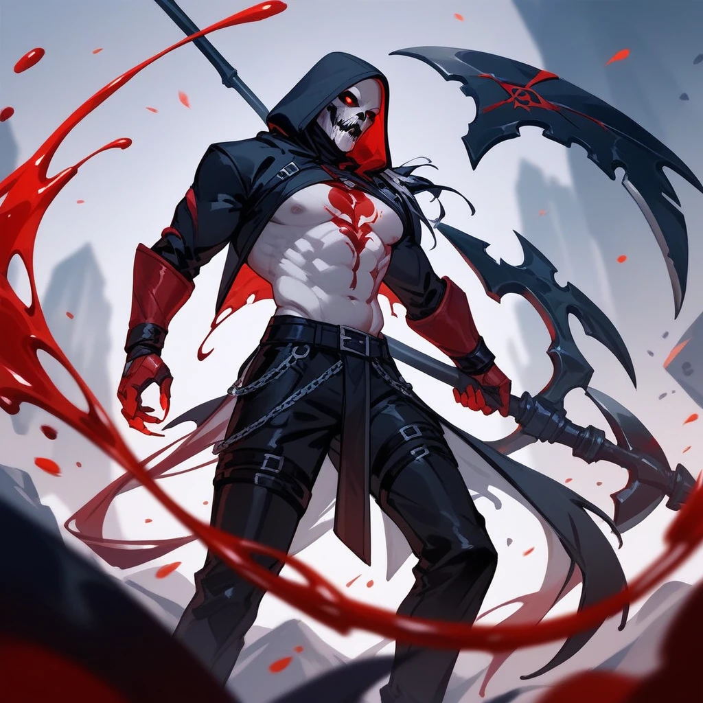 reaper cloaked in red, liquid style (score_9,score_8_up,score_7_up,score_6_up,score_5_up,score_4_up)