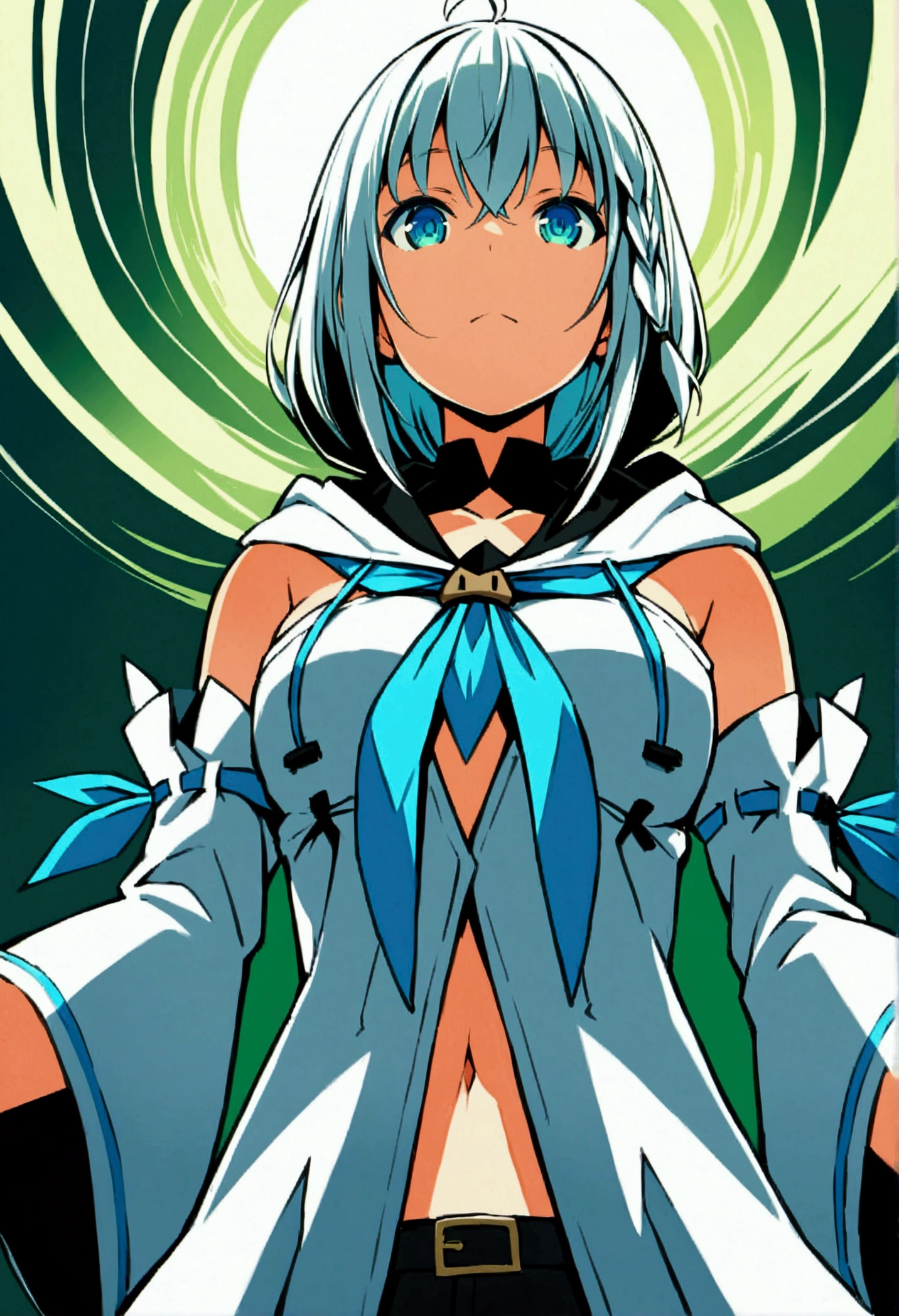 score_9, score_8_up, score_7_up,super fine illustration,shirakami fubuki (1st costume), hololive, upperbody,straight-on,from below,
