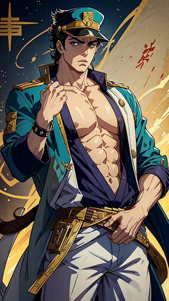 Jotaro joestar, with the traces of ancient Japanese paintings