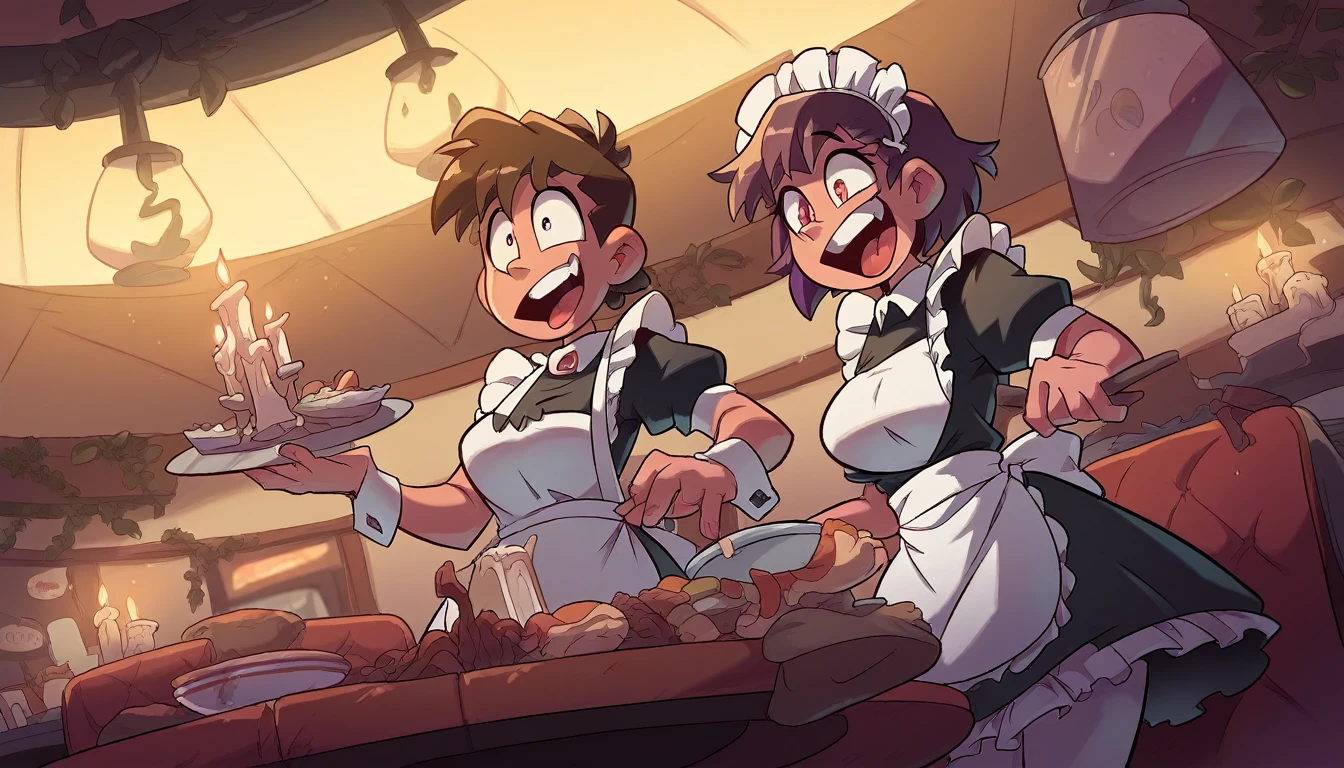 ((Woman)), ((Waitress)), ((Maid)), ((Submission)), Restaurant, Candles, ((Excited)), Peoples, Happy, HD, High Resolution, 4K