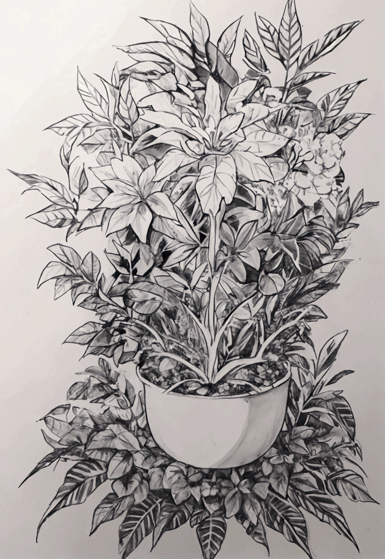 Simple black and white drawing, coloring Explains through drawings how autotrophic organisms and plants obtain their energy