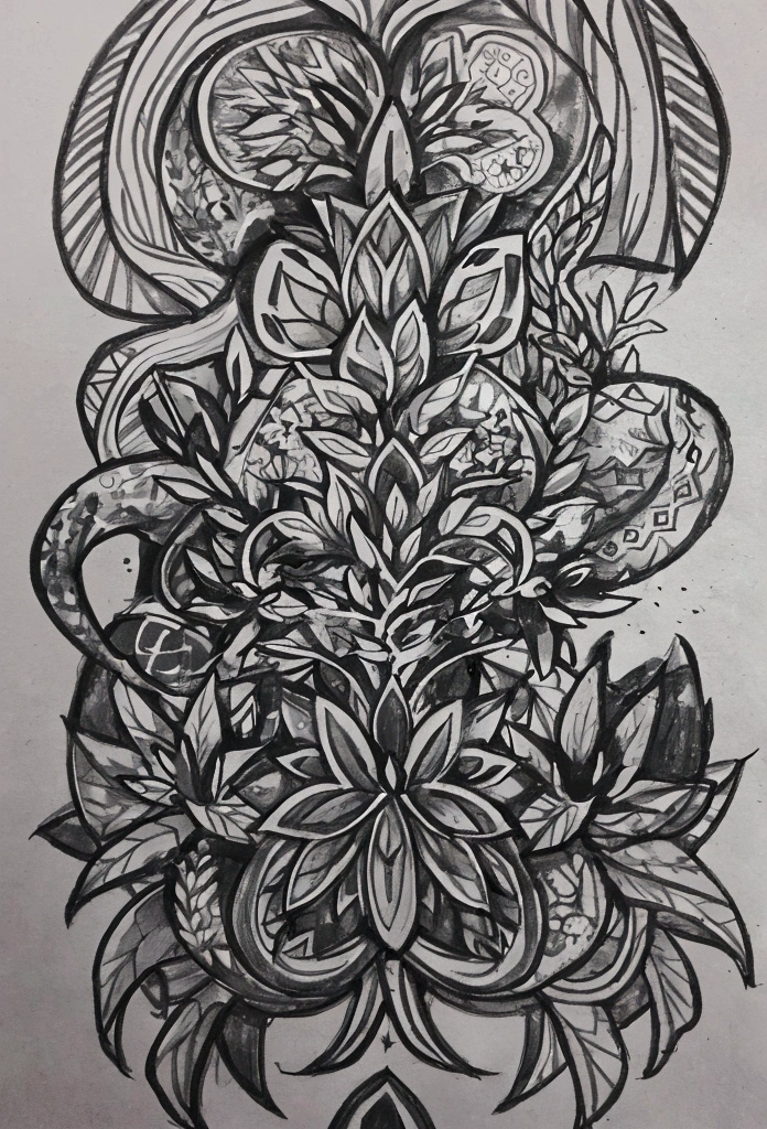 Simple black and white drawing, coloring Explains through drawings how autotrophic organisms and plants obtain their energy