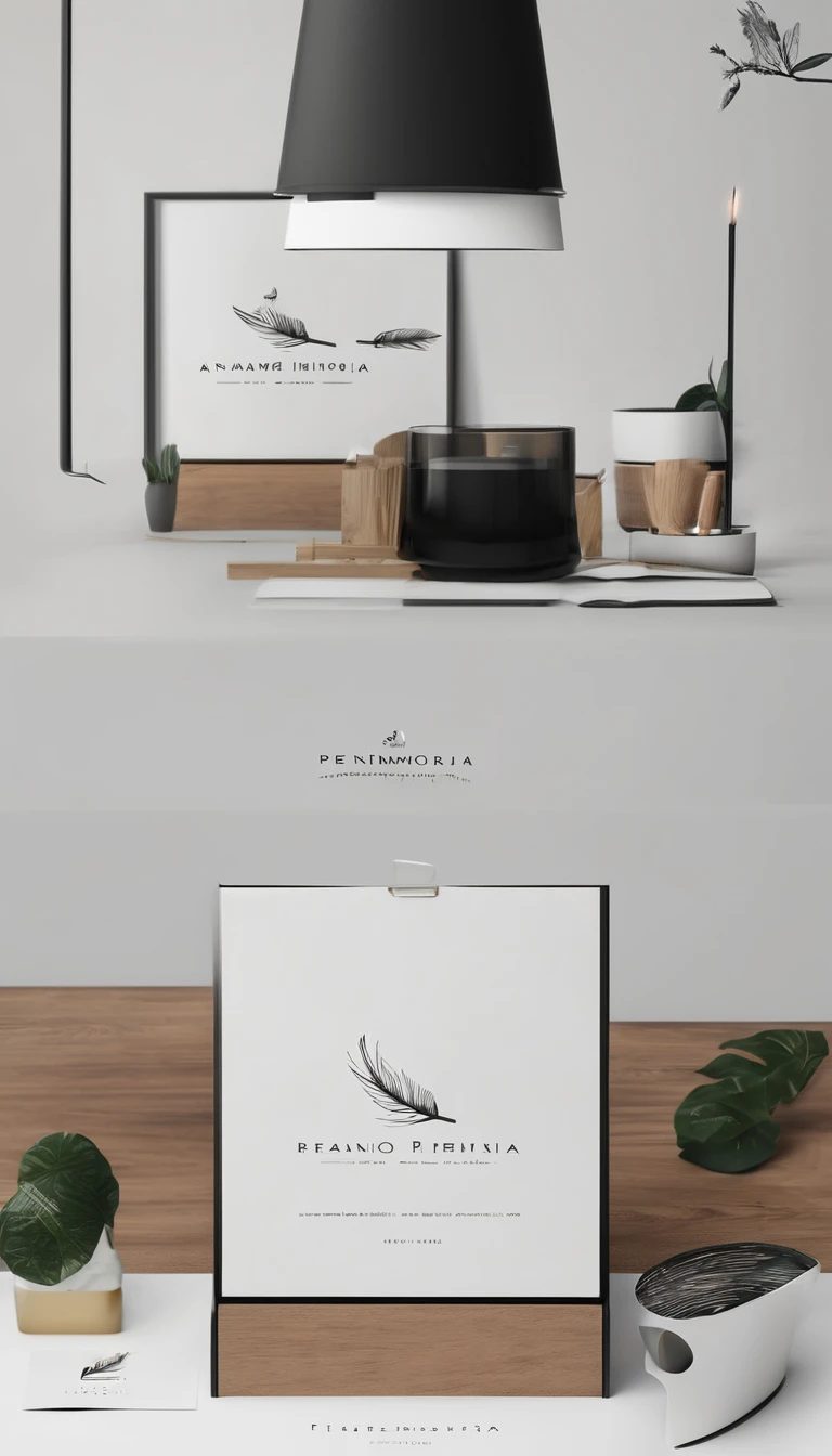 A minimal, modern, simple, cinematic logo design for the brand “Penamemoria". Create a modern, minimalistic, high-quality, logo of a dreamy. fantastic, poetic, masterpiece feather of Memories