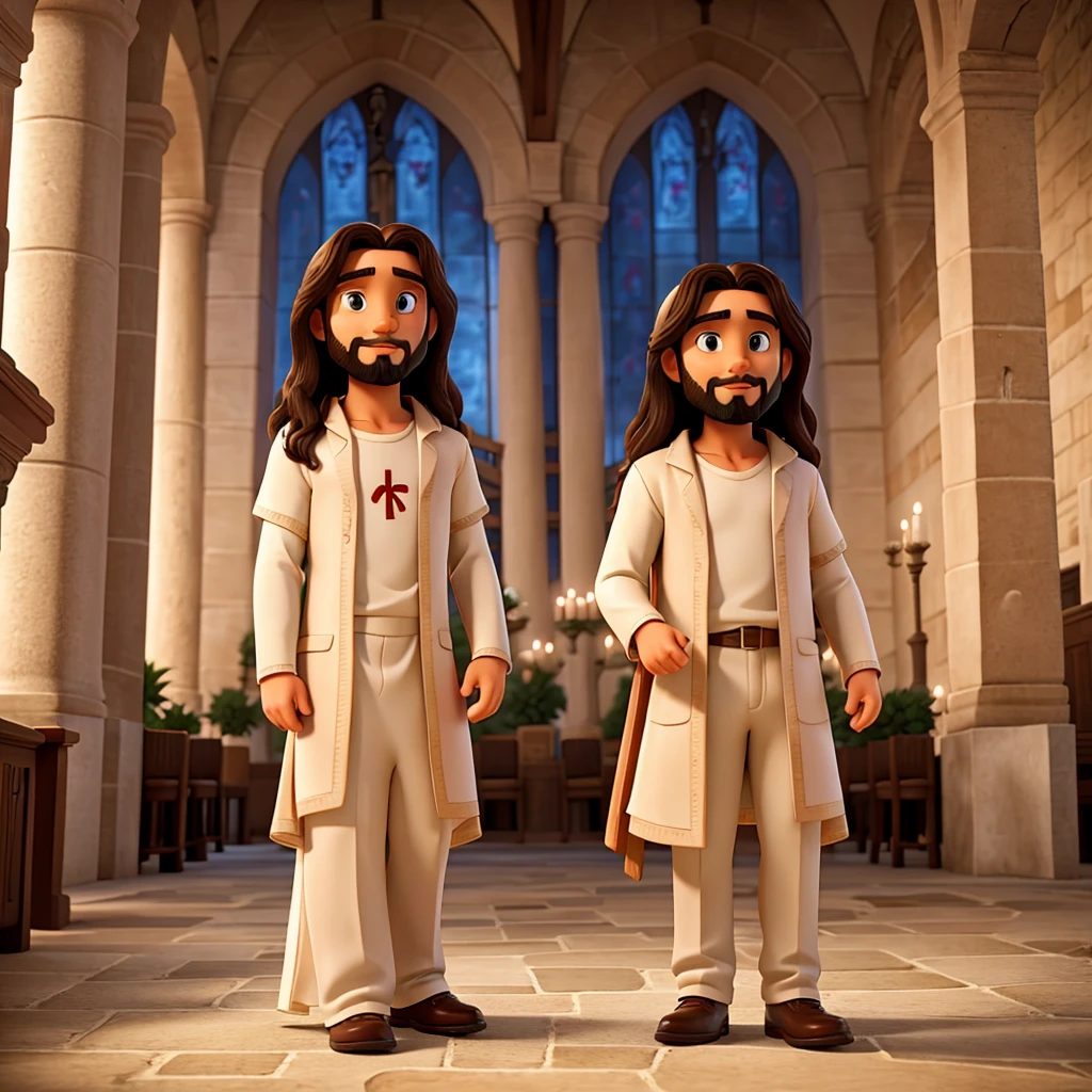 Image of Jesus Christ in front of a wedding couple