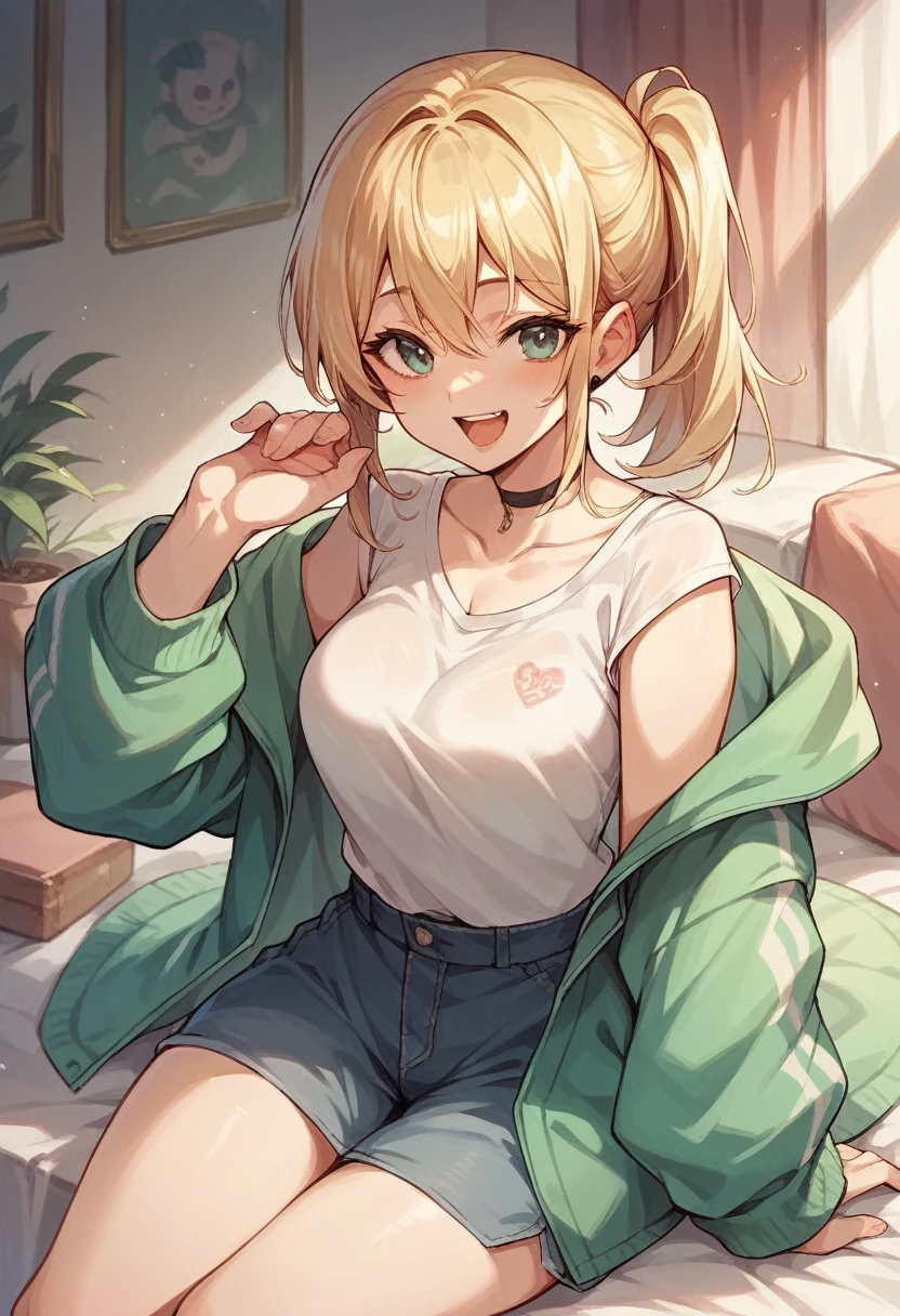 happy woman without clothes