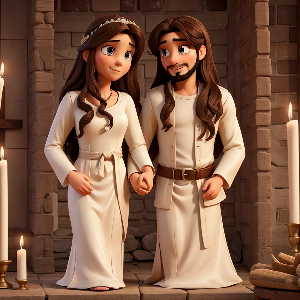 Jesus Christ making a marriage of a woman and a man