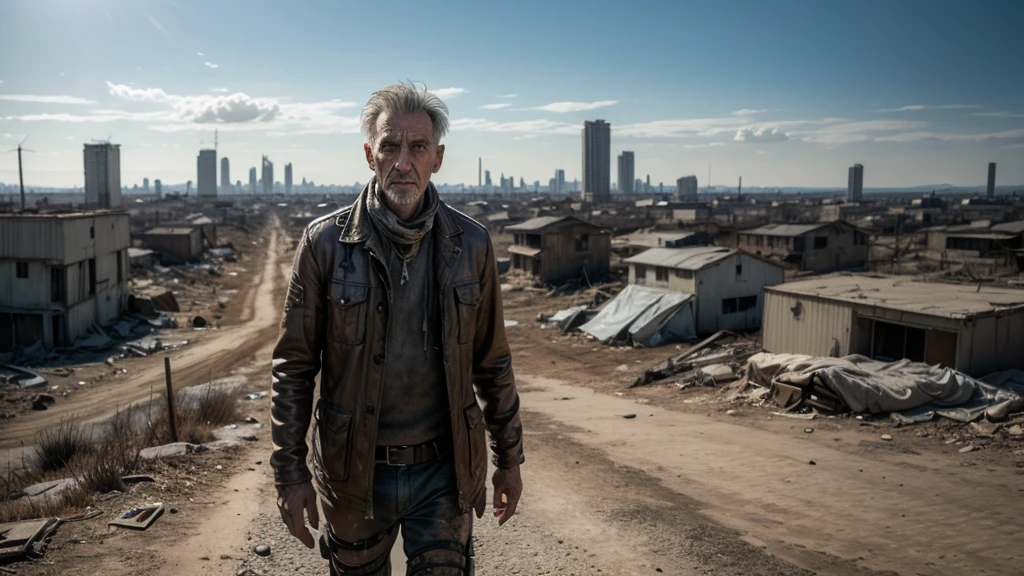 an extremely realistic image of the world's last man in a post-apocalyptic world