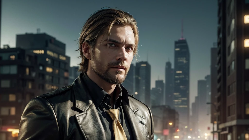 Background: A post-apocalyptic cityscape, with crumbling buildings and overgrown vegetation. The background should be slightly blurred to make the foreground elements pop.
Main Character: A medium-bearded, dark blonde man with neck-length hair. Place him prominently in the center of the thumbnail. He should look confident and slightly smug, perhaps with a smirk on his face.
Wealth Elements: Surround the man with symbols of extreme wealth. Include large stacks of cash, gold bars, diamonds, and luxury items like a sleek sports car and a private jet in the background.
Text Overlay: Use bold, eye-catching text. Place the text in the top third of the thumbnail. The text should read: "All the World's Riches!" in a bright, contrasting color (such as gold or neon green) with a shadow effect to make it stand out.
Additional Details: Add a subtle glow or halo effect around the man to emphasize his importance. Use a high-contrast color scheme to make the thumbnail visually striking.