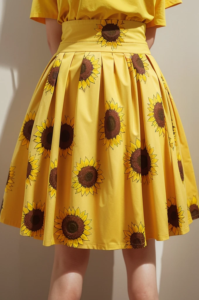 Sunflower and corn patchwork skirt：Design a Skirt，Combine the elements of sunflower and corn in a splicing way。It can be a combination of sunflower pattern fabric and corn pattern fabric，Or use sunflower and corn prints。