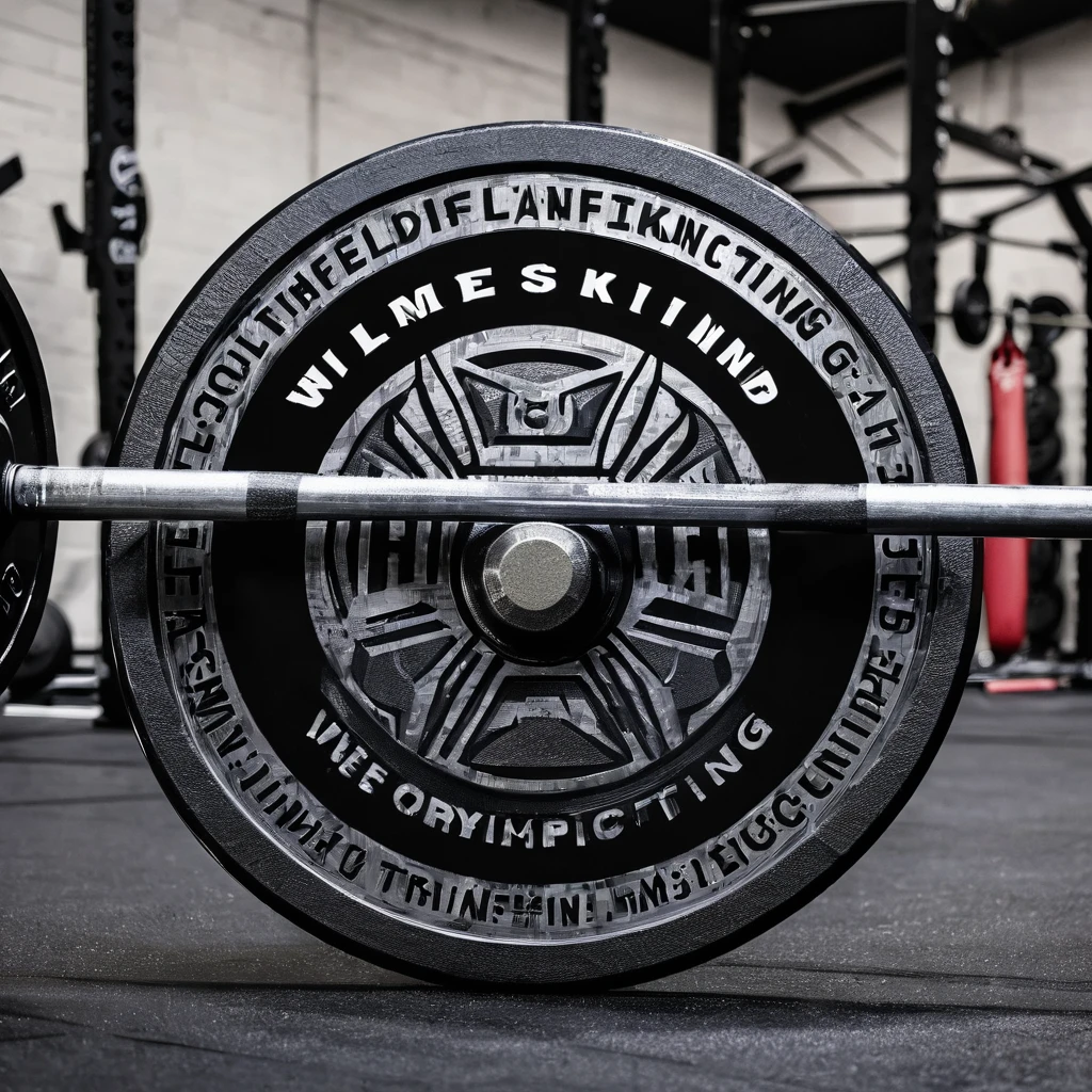 Contemporary shield written in the middle Cross training 360, with olympic weightlifting bar